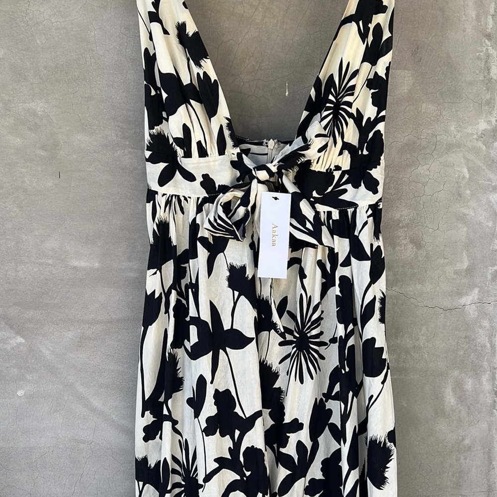 Brand new Aakaa black & white floral dress